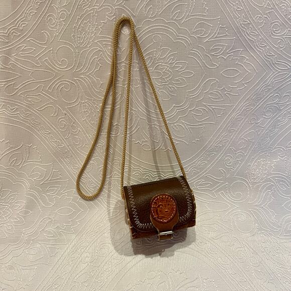 Handmade Brown Tooled Leather Purse Handbag Set Costa Rica Pura Vida - Picture 8 of 8